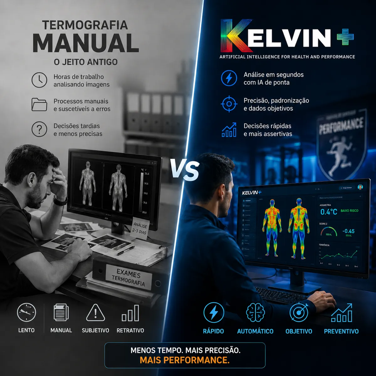 Comparativo: termografia manual versus Kelvin com IA