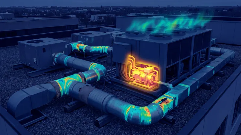 Termografia de chiller e dutos de HVAC