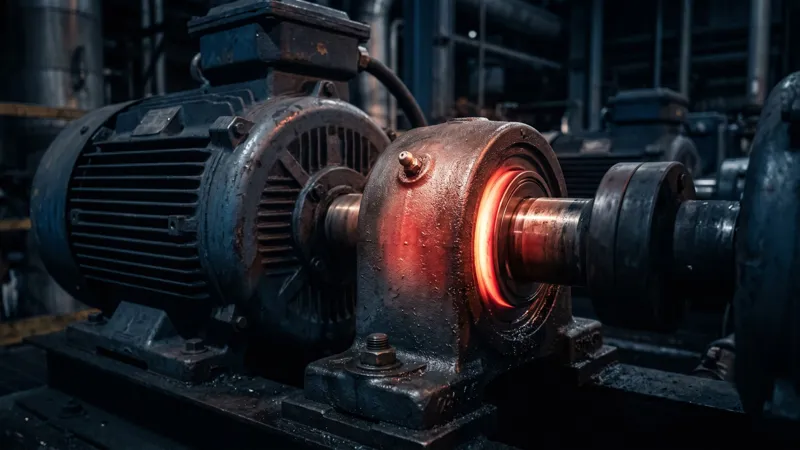 Motor industrial com rolamento aquecido